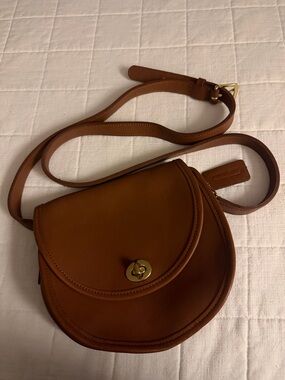 Coach Saddle Crossbody in Rich Brown with Gold Turn-Lock